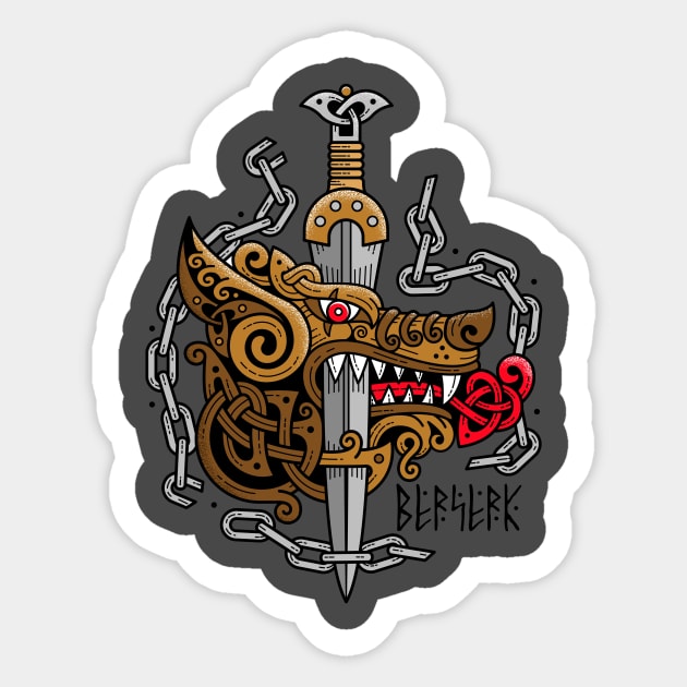 Viking Metal - Celtic Dragon and Sword Sticker by VikingMetalMerch